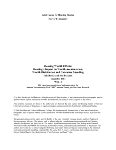 Housing Wealth Effects: Housing’s Impact on Wealth Accumulation,