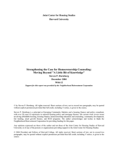 Strengthening the Case for Homeownership Counseling: