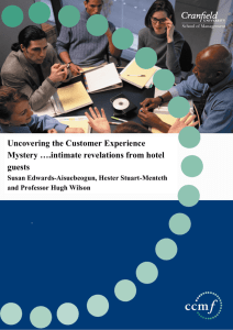 Uncovering the Customer Experience Mystery ….intimate revelations from hotel guests