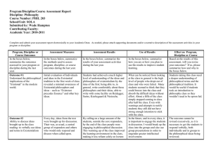 Program/Discipline/Course Assessment Report Discipline: Philosophy Course Number: PHIL 203 School/Unit: SOLA