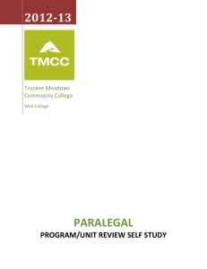 2012-13 PARALEGAL PROGRAM/UNIT REVIEW SELF STUDY