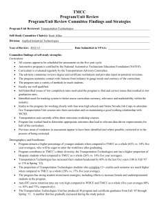 TMCC Program/Unit Review Program/Unit Review Committee Findings and Strategies