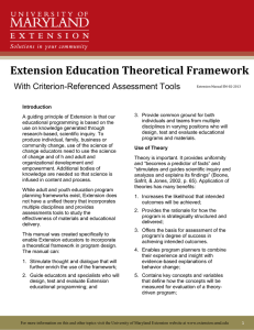 Extension Education Theoretical Framework With Criterion-Referenced Assessment Tools