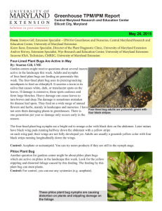 Greenhouse TPM/IPM Report  May 26, 2015