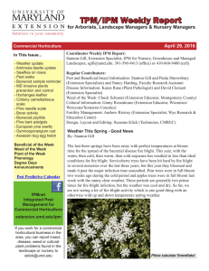 TPM/IPM Weekly Report for Arborists, Landscape Managers &amp; Nursery Managers  April