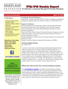 TPM/IPM Weekly Report for Arborists, Landscape Managers &amp; Nursery Managers  April