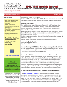 TPM/IPM Weekly Report for Arborists, Landscape Managers &amp; Nursery Managers  April