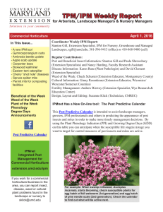 TPM/IPM Weekly Report for Arborists, Landscape Managers &amp; Nursery Managers  April