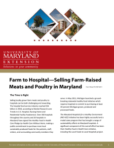 Farm to Hospital—Selling Farm-Raised Meats and Poultry in Maryland