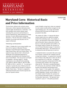 Maryland Corn:  Historical Basis and Price Information