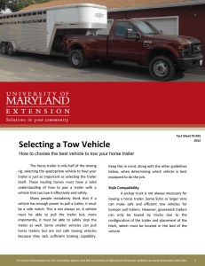 Selecting a Tow Vehicle
