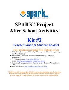 SPARK! Project Kit #2 After School Activities Teacher Guide &amp; Student Booklet