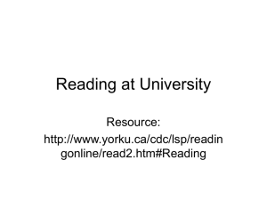 Reading at University Resource:  gonline/read2.htm#Reading