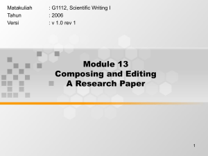 Module 13 Composing and Editing A Research Paper Matakuliah