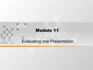 Module 11 Evaluating oral Presentation