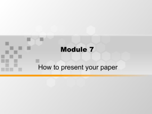 Module 7 How to present your paper