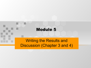 Module 5 Writing the Results and Discussion (Chapter 3 and 4)