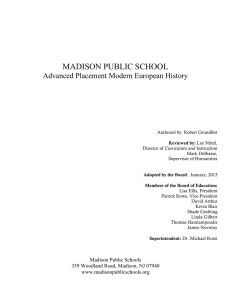 MADISON PUBLIC SCHOOL Advanced Placement Modern European History
