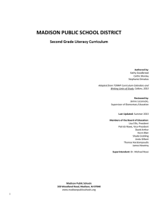 MADISON PUBLIC SCHOOL DISTRICT Second Grade Literacy Curriculum