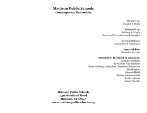 Madison Public Schools Contemporary Humanities