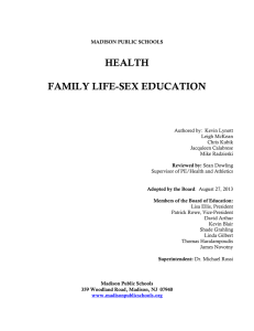 HEALTH  FAMILY LIFE-SEX EDUCATION