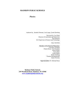 MADISON PUBLIC SCHOOLS Physics