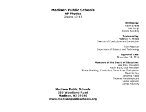 Madison Public Schools AP Physics Grades 10-12