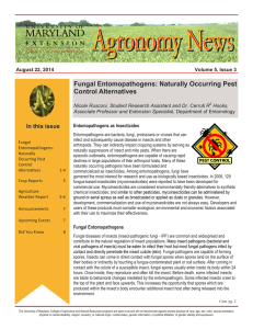 Fungal Entomopathogens: Naturally Occurring Pest Control Alternatives