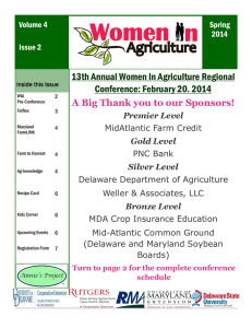 13th Annual Women In Agriculture Regional Conference: February 20. 2014