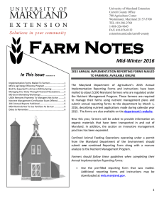 Farm Notes Mid-Winter 2016 In This Issue ……..
