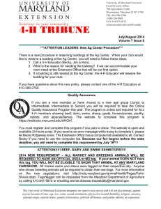 There is a new procedure in reserving buildings at the... like to reserve a building at the Ag Center, you... July/August 2014