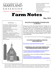 Farm Notes May 2014  2014 ANNUAL STRAWBERRY TWILIGHT TOUR