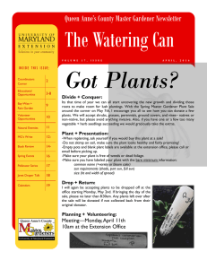 Got Plants? The Watering Can Queen Anne’s County Master Gardener Newsletter