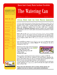 The Watering Can Queen Anne’s County Master Gardener Newsletter S N
