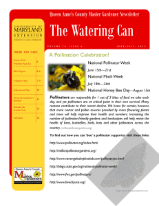 The Watering Can Queen Anne’s County Master Gardener Newsletter  A Pollination Celebration!