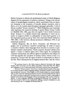 CAUSATIVITYIN BULGARIAN disposes for the expression of causative relations