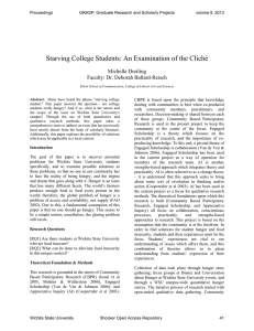 Starving College Students: An Examination of the Cliché  Michelle Dreiling