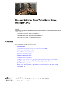 Release Notes for Cisco Video Surveillance Manager 4.2/6.2