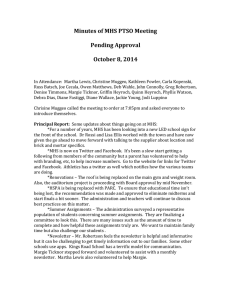 Minutes of MHS PTSO Meeting  Pending Approval October 8, 2014