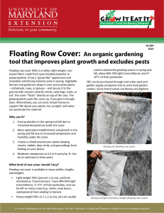 Floating Row Cover: An organic gardening