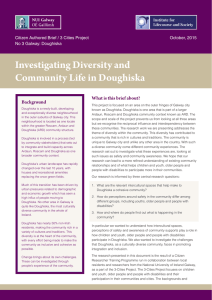 Investigating Diversity and Community Life in Doughiska What is this brief about? Background