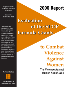 2000 Report Evaluation of the STOP Formula Grants