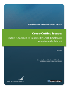 Cross-Cutting Issues: Factors Aff ecting Self-Funding by Small Employers: