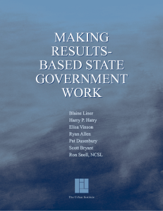 MAKING RESULTS- BASED STATE GOVERNMENT