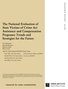 The National Evaluation of State Victims of Crime Act Assistance and Compensation