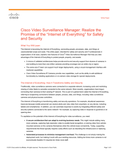 Cisco Video Surveillance Manager: Realize the and Security