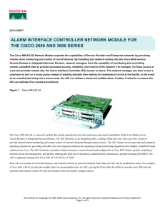 ALARM INTERFACE CONTROLLER NETWORK MODULE FOR