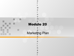 Module 20 Marketing Plan t o