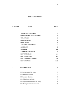 10 TABLE OF CONTENTS CHAPTER TITLE