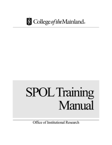 SPOL Training Manual  Office of Institutional Research